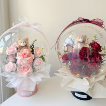 Load image into Gallery viewer, Valentine&#39;s Day - Teddy Rose Flower Balloons
